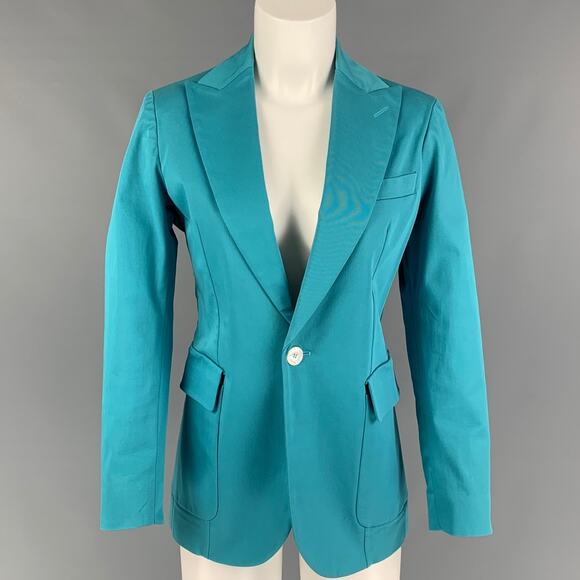 DSQUARED2 Size 8 Teal Cotton Jacket Blazer - Picture 1 of 7